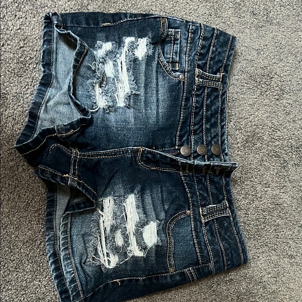 Blue Spice Dark Wash Denim Shorts